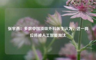 张宇燕：多数中国顶级外科医生认为，这一岗位将被人工智能淘汰