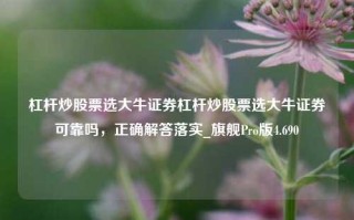 杠杆炒股票选大牛证券杠杆炒股票选大牛证券可靠吗，正确解答落实_旗舰Pro版4.690