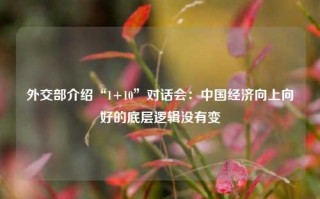 外交部介绍“1+10”对话会：中国经济向上向好的底层逻辑没有变