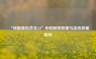 “特朗普经济学2.0”中的财政政策与货币政策取向