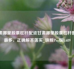 甘肃哪里股票杠杆配资甘肃哪里股票杠杆配资最多，正确解答落实_旗舰Pro版4.689