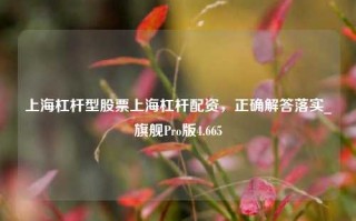 上海杠杆型股票上海杠杆配资，正确解答落实_旗舰Pro版4.665