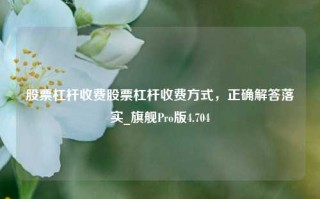 股票杠杆收费股票杠杆收费方式，正确解答落实_旗舰Pro版4.704