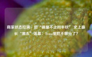 商家状态拉满，但“销量不止对半砍” 史上最长“黑五”落幕：Temu蛋糕不够分了？