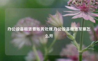 办公设备租赁费账务处理,办公设备租赁发票怎么开