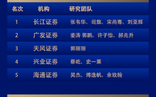 第六届新浪财经金麒麟公用事业行业最佳分析师：第一名长江证券张韦华研究团队