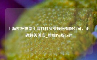 上海杠杆股票上海杠杠实业股份有限公司，正确解答落实_旗舰Pro版4.647