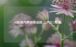 AI应用方向持续活跃 二六三7天5板