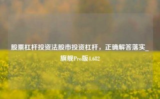 股票杠杆投资法股市投资杠杆，正确解答落实_旗舰Pro版4.682