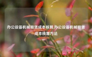 办公设备机械租赁成本核算,办公设备机械租赁成本核算方法