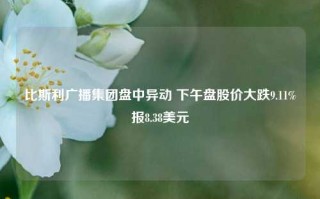 比斯利广播集团盘中异动 下午盘股价大跌9.11%报8.38美元