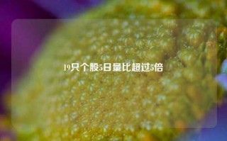 19只个股5日量比超过5倍