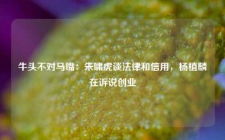 牛头不对马嘴：朱啸虎谈法律和信用，杨植麟在诉说创业