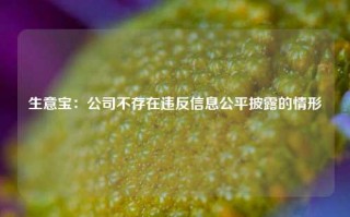 生意宝：公司不存在违反信息公平披露的情形