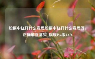 股票中杠杆什么意思股票中杠杆什么意思呀，正确解答落实_旗舰Pro版4.676