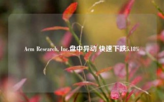 Acm Research, Inc.盘中异动 快速下跌5.18%