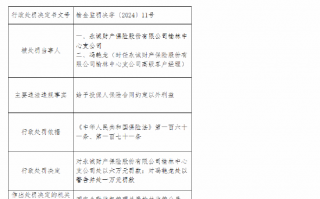 永诚财险榆林中心支公司被罚6万元：给予投保人保险合同约定以外利益