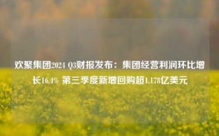 欢聚集团2024 Q3财报发布：集团经营利润环比增长16.4% 第三季度新增回购超1.178亿美元