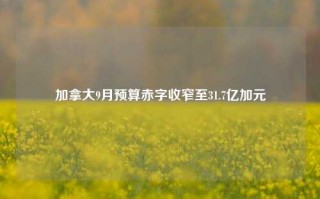 加拿大9月预算赤字收窄至31.7亿加元