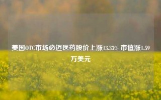 美国OTC市场必迈医药股价上涨13.33% 市值涨1.59万美元