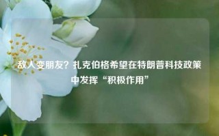 敌人变朋友？扎克伯格希望在特朗普科技政策中发挥“积极作用”