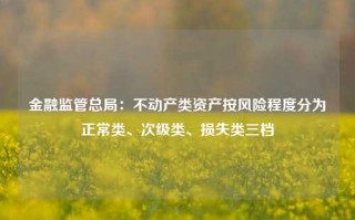 金融监管总局：不动产类资产按风险程度分为正常类、次级类、损失类三档