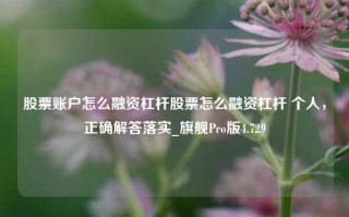 股票账户怎么融资杠杆股票怎么融资杠杆 个人，正确解答落实_旗舰Pro版4.729