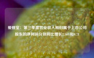 爱婴室：第三季度营业收入和归属于上市公司股东的净利润分别同比增长2.56%和0.78