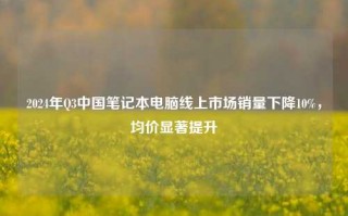 2024年Q3中国笔记本电脑线上市场销量下降10%，均价显著提升