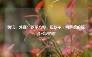 快讯！外媒：叙军方称，巴沙尔·阿萨德的统治已经结束