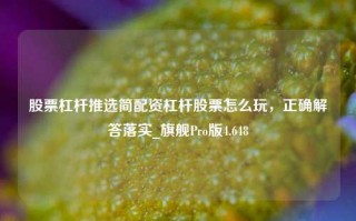 股票杠杆推选简配资杠杆股票怎么玩，正确解答落实_旗舰Pro版4.648