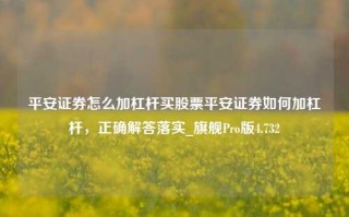 平安证券怎么加杠杆买股票平安证券如何加杠杆，正确解答落实_旗舰Pro版4.732