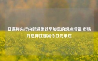 日媒称央行内部避免过早加息的观点增强 市场升息押注骤减令日元承压