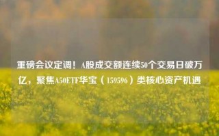 重磅会议定调！A股成交额连续50个交易日破万亿，聚焦A50ETF华宝（159596）类核心资产机遇