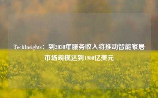 TechInsights：到2030年服务收入将推动智能家居市场规模达到1900亿美元