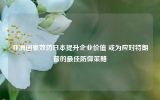 亚洲国家效仿日本提升企业价值 或为应对特朗普的最佳防御策略