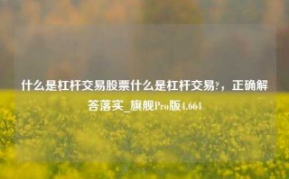 什么是杠杆交易股票什么是杠杆交易?，正确解答落实_旗舰Pro版4.664