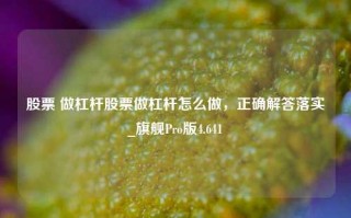 股票 做杠杆股票做杠杆怎么做，正确解答落实_旗舰Pro版4.641