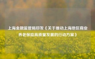 上海金融监管局印发《关于推动上海地区商业养老保险高质量发展的行动方案》