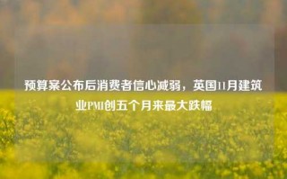 预算案公布后消费者信心减弱，英国11月建筑业PMI创五个月来最大跌幅