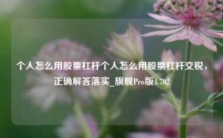 个人怎么用股票杠杆个人怎么用股票杠杆交税，正确解答落实_旗舰Pro版4.702