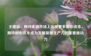 王建宙：期待金融市场上出现更多耐心资本，期待耐心资本成为发展新质生产力的重要推动力