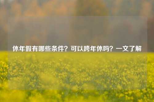 休年假有哪些条件？可以跨年休吗？一文了解-第1张图片-合肥慧帆商贸有限公司