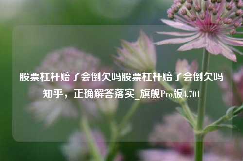 股票杠杆赔了会倒欠吗股票杠杆赔了会倒欠吗知乎，正确解答落实_旗舰Pro版4.701-第1张图片-合肥慧帆商贸有限公司