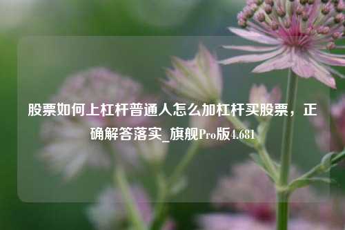 股票如何上杠杆普通人怎么加杠杆买股票，正确解答落实_旗舰Pro版4.681-第1张图片-合肥慧帆商贸有限公司