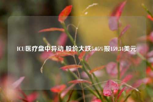 ICU医疗盘中异动 股价大跌5.05%报159.34美元-第1张图片-合肥慧帆商贸有限公司