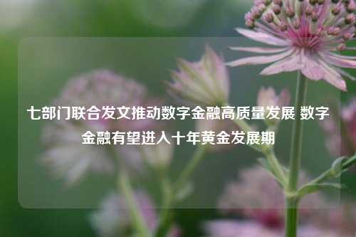 七部门联合发文推动数字金融高质量发展 数字金融有望进入十年黄金发展期-第1张图片-合肥慧帆商贸有限公司