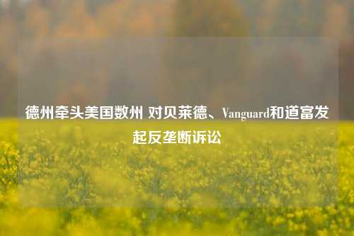 德州牵头美国数州 对贝莱德、Vanguard和道富发起反垄断诉讼-第1张图片-合肥慧帆商贸有限公司