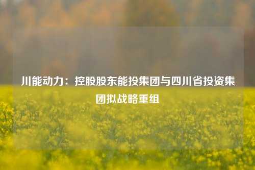 川能动力：控股股东能投集团与四川省投资集团拟战略重组-第1张图片-合肥慧帆商贸有限公司