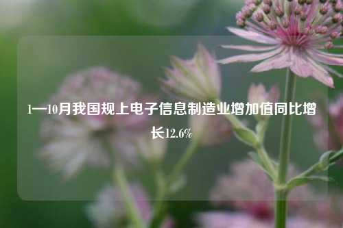 1—10月我国规上电子信息制造业增加值同比增长12.6%-第1张图片-合肥慧帆商贸有限公司